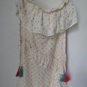 Red Carter Asmae Strapless Cotton Midi Dress Extra Small